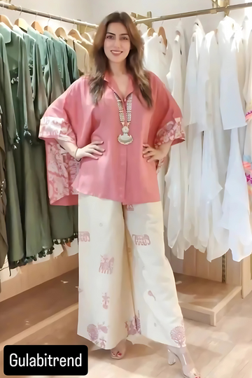 Flowy Blush Kaftan Co-Ord Set
