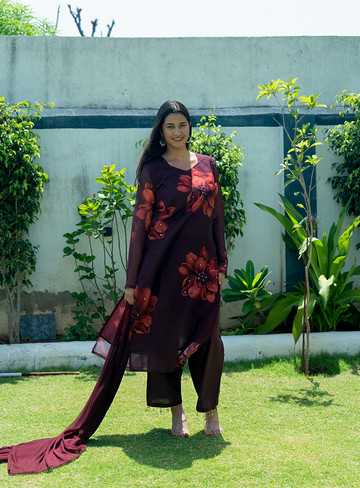 Wine Blossom Elegant suit set