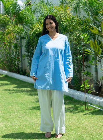 Sky blue farsi suit