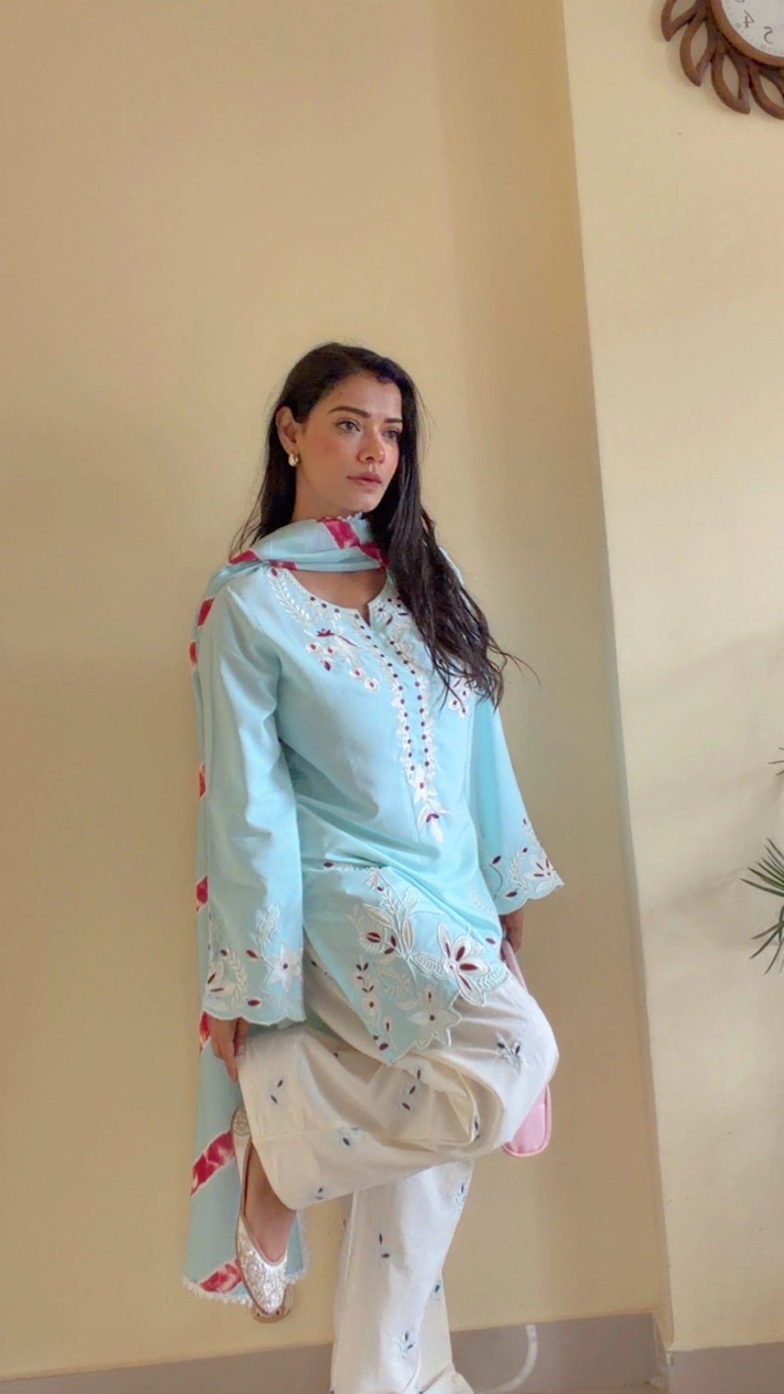 Sea Green Modal Cotton Farshi Suit