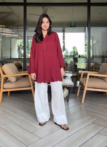 Maroon Bliss Kurta Set