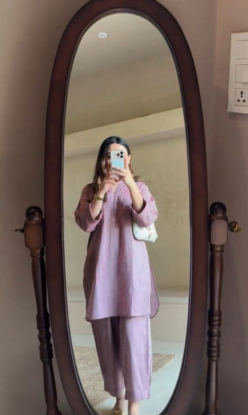 Mauve Cotton Co-ord Set