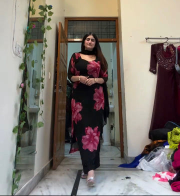 Midnight Bloom Floral Suit Set