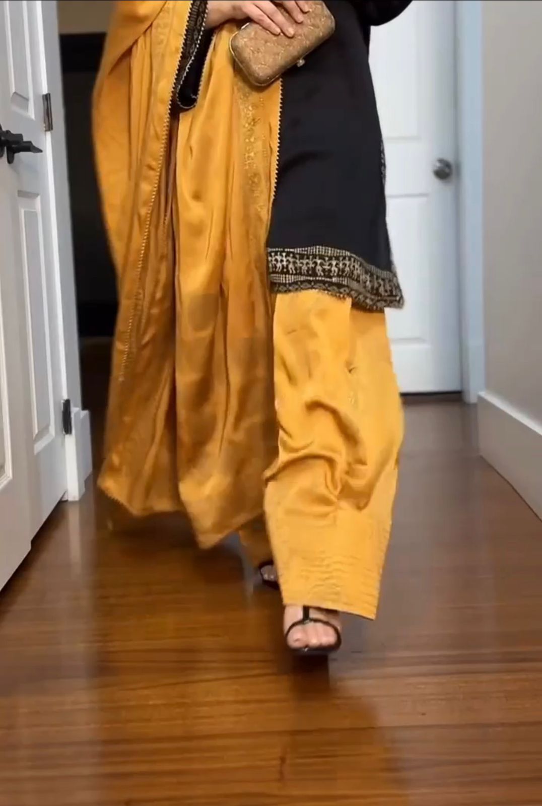 Royal Black Embroidered Suit with Dupatta