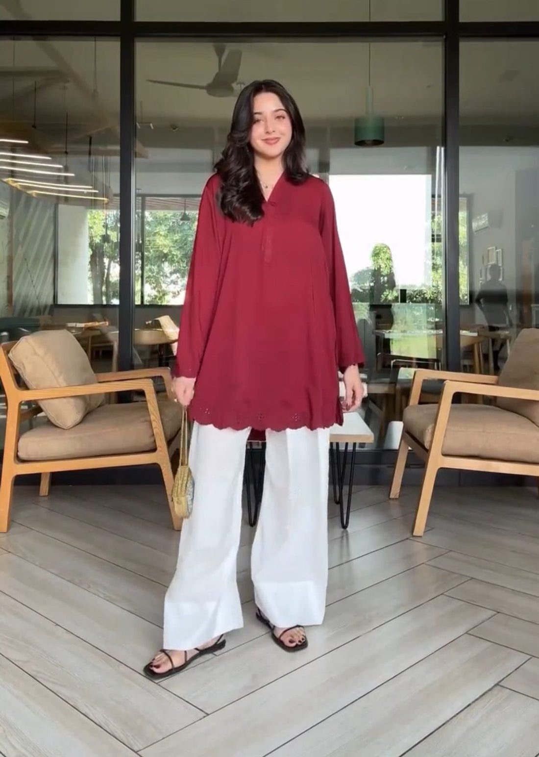 Maroon Bliss Kurta Set