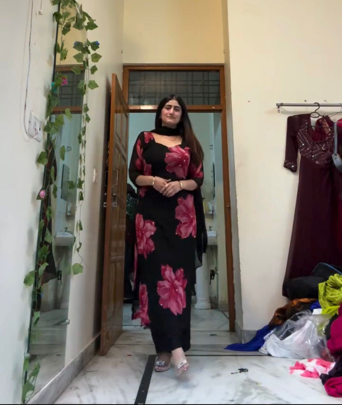 Midnight Bloom Floral Suit Set