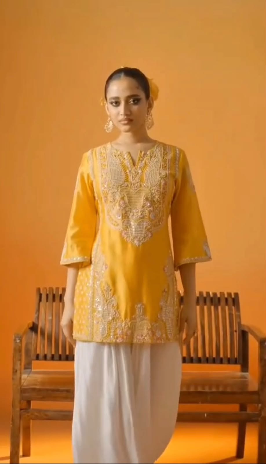 Yellow bloom farshi suit